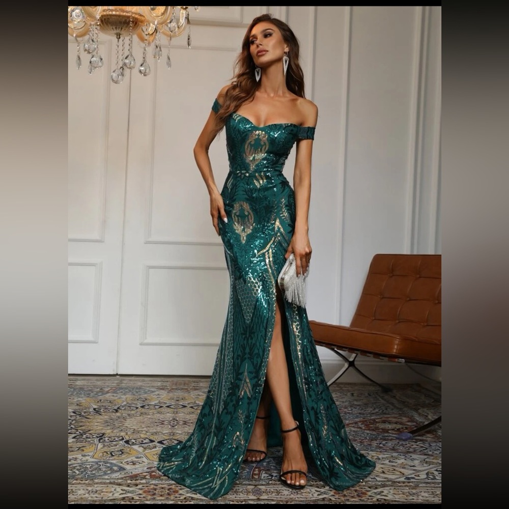 Green Sequin Dress. Brand New